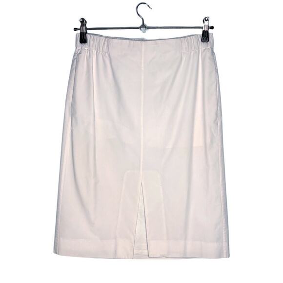 COS Poplin Cotton Pencil Skirt Front Split White Size 8 - Picture 1 of 7